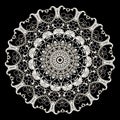 Baroque black and white floral round lace mandala pattern. Vector ornamental ethnic style lacy background. Vintage flowers, scroll Royalty Free Stock Photo