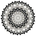 Baroque black and white floral round lace mandala pattern. Vector ornamental baroque victorian style lacy background. Vintage Royalty Free Stock Photo