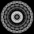 Baroque black and white vector mandala pattern. Ornamental decorative plate. Patterned monochrome background. Round