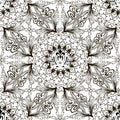 Baroque black and white vintage vector seamless pattern. Ornamental floral background. Antique baroque ornament in Victorian style Royalty Free Stock Photo