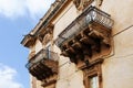 Baroque architecture in the old town of Noto in Sicily Royalty Free Stock Photo