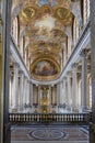 The Baroque Chapel Royale at the Palace of Versailles was founded in 1699 by architects Jules Hardouin-Mansart and Robert de Cotte Royalty Free Stock Photo
