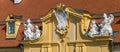 Baroque chateau Valtice, beautiful statues on facade