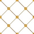 Baroque check seamless pattern with chains. Vector patch for fabric, scarf