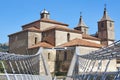 Baroque church and modern bridge. Cangas del Narcea. Spain Royalty Free Stock Photo