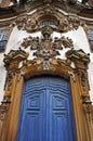 Baroque church ornaments on facade, Ouro Preto