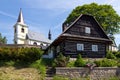 Church of st. Mary Magdalene, Bartosovice v Orlickych horach town, East Bohemia, Czech republic Royalty Free Stock Photo