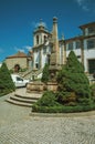 Baroque church with stone pillory