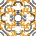 Baroque with circle greek design seamless pattern Royalty Free Stock Photo