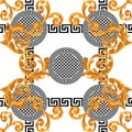 Baroque colored with greek design pattern