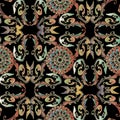 Baroque colorful ornamental seamless  pattern. Ornate vector patterned background. Vintage antique ornament in baroque Victorian Royalty Free Stock Photo