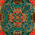 Baroque colorful vector seamless pattern. Tribal ethnic style greek borders. Round greek key meanders mandala. Vintage Royalty Free Stock Photo