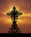 Baroque cross sunset