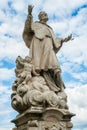 Baroque culpture of St. John of Nepomuk in Varazdin, Croatia