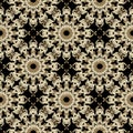 Baroque 3d seamless pattern. Vector ornamental Damask background. Beautiful vintage floral gold ornaments with flourish frames, Royalty Free Stock Photo