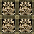 Baroque damask floral seamless pattern. Square check panel with