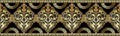 Baroque Damask gold 3d seamless borders pattern. Greek key meanders Royalty Free Stock Photo