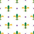 Baroque decorative seamless pattern. Can be used for Mardi Gras fat tuesday carnival design. Vector