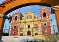 The baroque El Calvario Church facade, located in Leon, Nicaragua