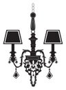 Baroque Elegant Rich Wall lamp with ornaments Royalty Free Stock Photo