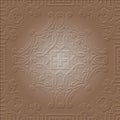 Baroque embossed seamless pattern. Vintage textured emboss ornament. Abstract floral surface Damask background. Embossing style