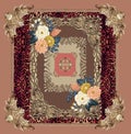 Baroque embroidery design pattern flowers animal print