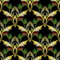 Baroque embroidery vector 3d seamless pattern. Tapestry antique