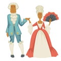 Baroque epoch man and woman court dame and cavalier Royalty Free Stock Photo