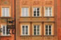 Baroque facade in the Old Town. Warsaw. Poland Royalty Free Stock Photo