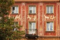 Baroque facade in the Old Town. Warsaw. Poland Royalty Free Stock Photo