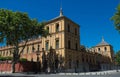 Baroque facade of the Palace of San Telmo in Seville at night, Spain. Royalty Free Stock Photo