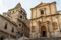 Baroque facades of the buildings in the historic part of Noto Royalty Free Stock Photo