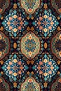 Baroque Floral Medallions in a Seamless Tapestry. Generative AI