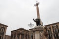 baroque fountain (elephant fountain) in catania in sicily (italy)