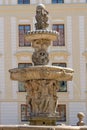 Baroque fountain in the second courtyard of the Prague Castle Royalty Free Stock Photo