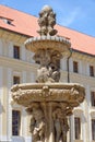 Baroque fountain in the second courtyard of the Prague Castle Royalty Free Stock Photo