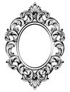 Baroque frame decor. Detailed rich ornament vector illustration graphic line art