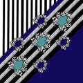 baroque framed geometric scarf design