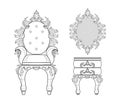 Baroque furniture rich set collection. Ornamented background Vector illustration Royalty Free Stock Photo