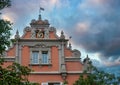 Baroque gable of historic building in old town of Konstanz, Baden-Wurttemberg, Germany Royalty Free Stock Photo