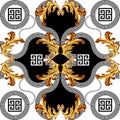 Baroque gold color with greek design pattern Royalty Free Stock Photo