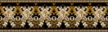 Baroque gold 3d border seamless pattern. Antique ornate background. Greek key meander ornaments. Vintage flowers, scroll Royalty Free Stock Photo