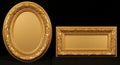 Baroque Gold Oval and Rectangular Frames Royalty Free Stock Photo