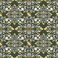 Baroque gold silver seamless pattern. Vintage floral damask back Royalty Free Stock Photo