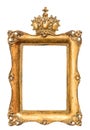 Baroque golden picture frame isolated on white