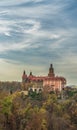 Baroque-Gothic Ksiaz Castle in a dreamy landscape