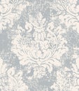 Baroque grunge texture pattern Vector. Floral ornament decoration old effect. Victorian engraved retro design. Vintage Royalty Free Stock Photo