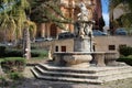 baroque hercules fountain in a public garden in noto in sicily (italy) Royalty Free Stock Photo