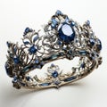 Baroque-inspired Blue Sapphire Crown: A Stunning Vintage-inspired Tiara