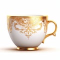 Baroque-inspired Coffee Cup With Intricate Gold Detailing